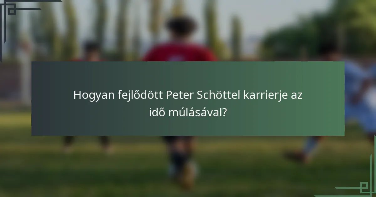 Hogyan fejlődött Peter Schöttel karrierje az idő múlásával?